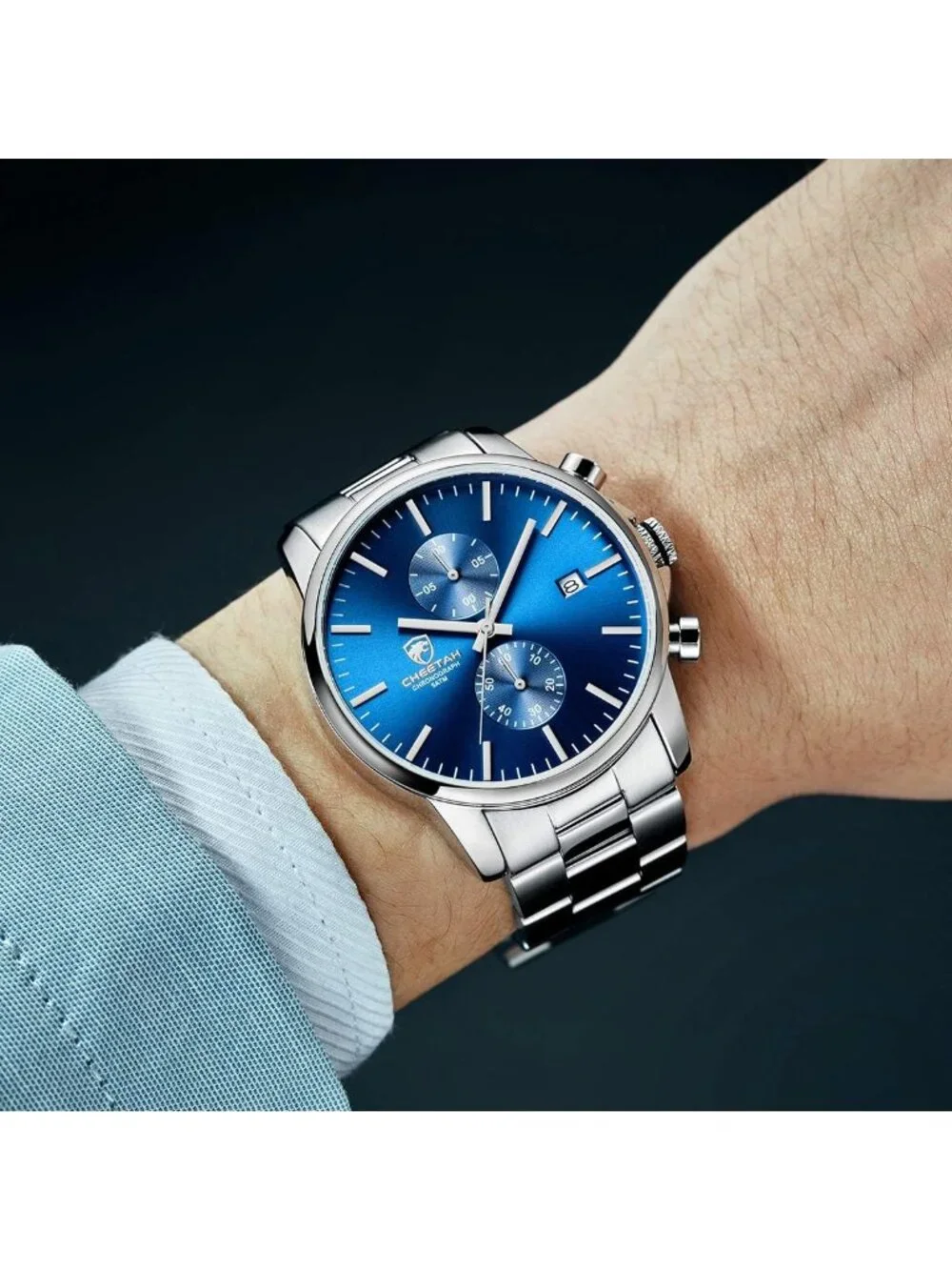 Stylish Men's Waterproof Chronograph Watch | Stainless Steel, Auto Date